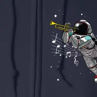 Cool Trumpet For Men Women Astronaut Trumpet Player Musician Full Zip Hoodie