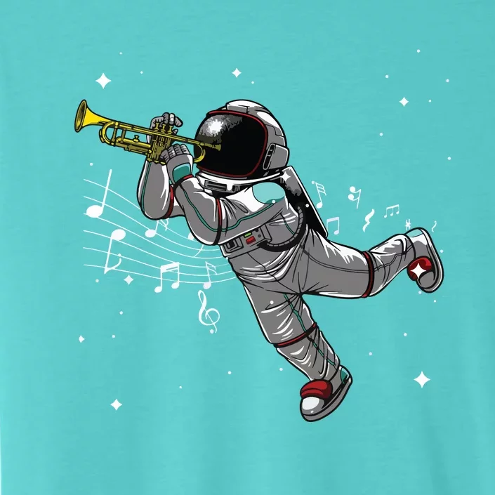 Cool Trumpet For Men Women Astronaut Trumpet Player Musician ChromaSoft Performance T-Shirt