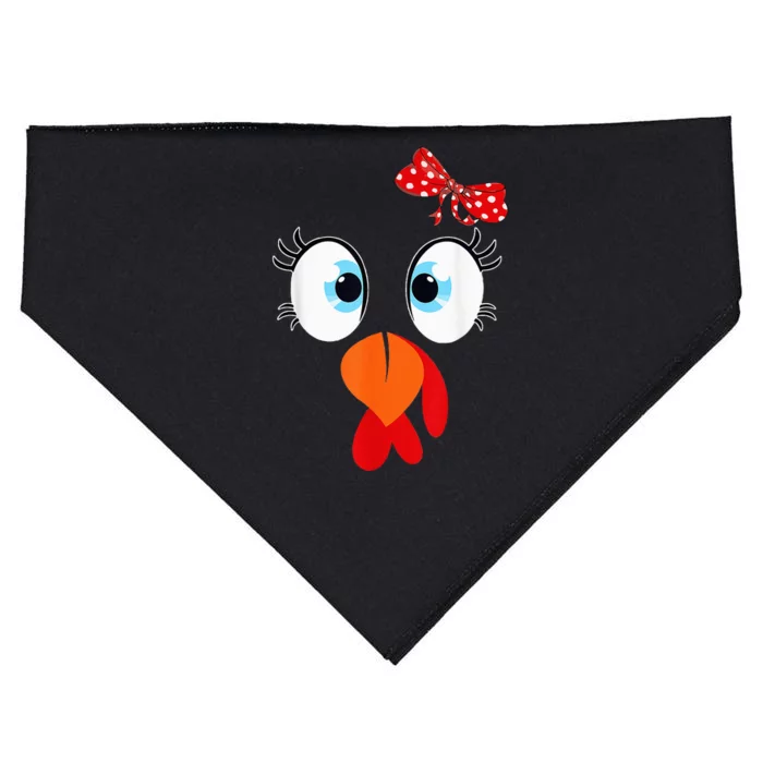 Cute Turkey Face Thanksgiving I'm Thankful Family Costume USA-Made Doggie Bandana