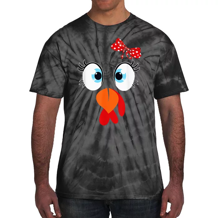 Cute Turkey Face Thanksgiving I'm Thankful Family Costume Tie-Dye T-Shirt