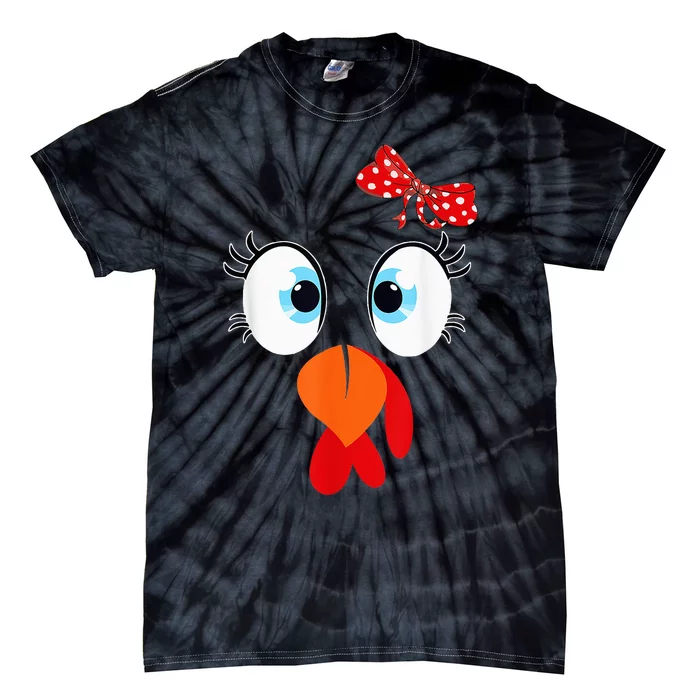 Cute Turkey Face Thanksgiving I'm Thankful Family Costume Tie-Dye T-Shirt