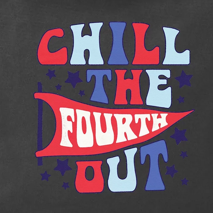 Chill The Fourth Out Retro 4th Of July Independence Day Zip Tote Bag