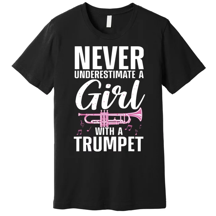 Cool Trumpet For Women Girl Marching Band Trumpet Player Premium T-Shirt