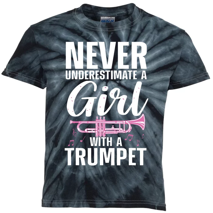 Cool Trumpet For Women Girl Marching Band Trumpet Player Kids Tie-Dye T-Shirt