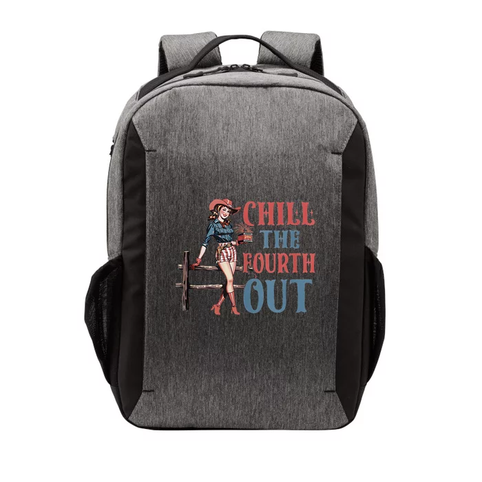 Chill The Fourth Out Cowgirl 4th Of July Vector Backpack