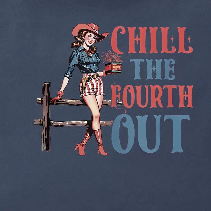 Chill The Fourth Out Cowgirl 4th Of July Zip Tote Bag