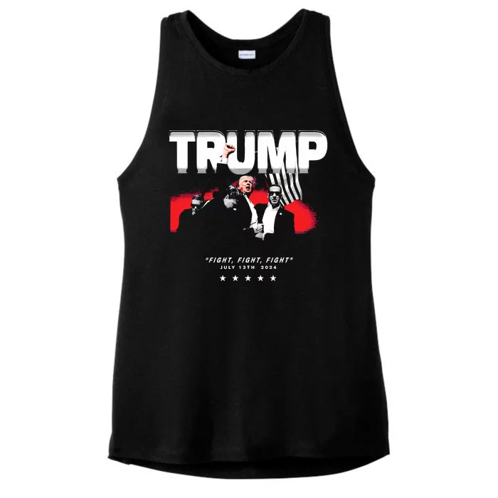 Ctespn Trump Fight Fight Fight July 13th 2024 Ladies Tri-Blend Wicking Tank