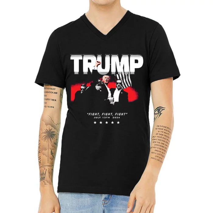 Ctespn Trump Fight Fight Fight July 13th 2024 V-Neck T-Shirt