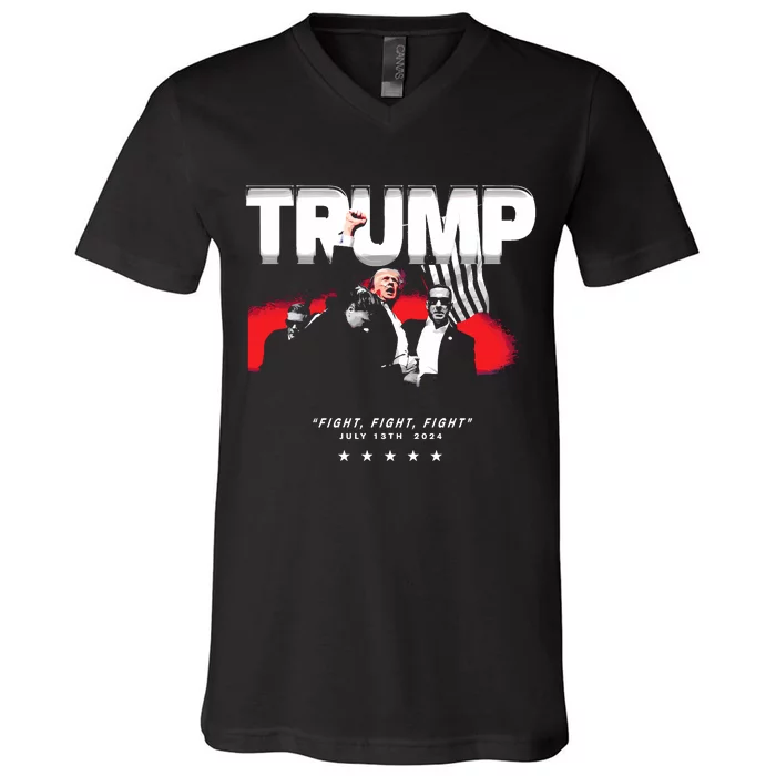 Ctespn Trump Fight Fight Fight July 13th 2024 V-Neck T-Shirt