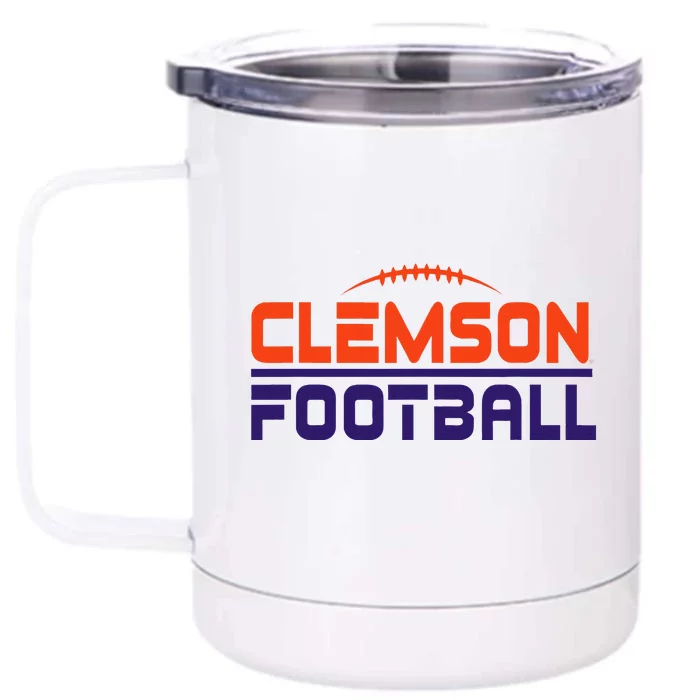 C.L.E.M.S.O.N. Ti.G.E.R. Football Scramble Front & Back 12oz Stainless Steel Tumbler Cup