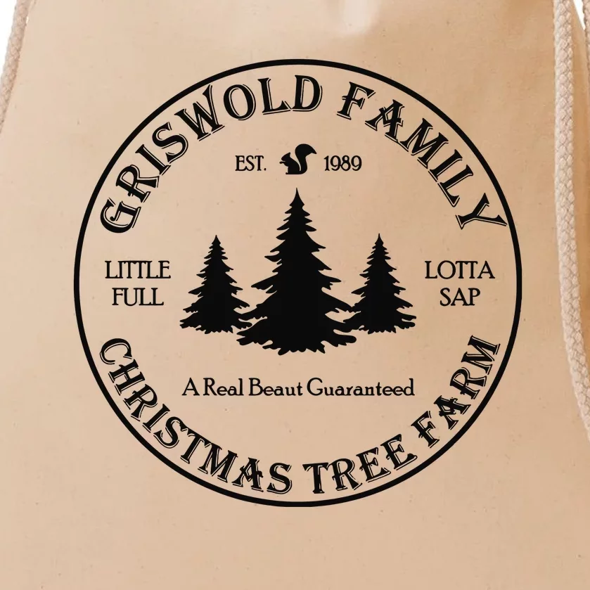 Christmas Tree Farm Griswold Drawstring Bag