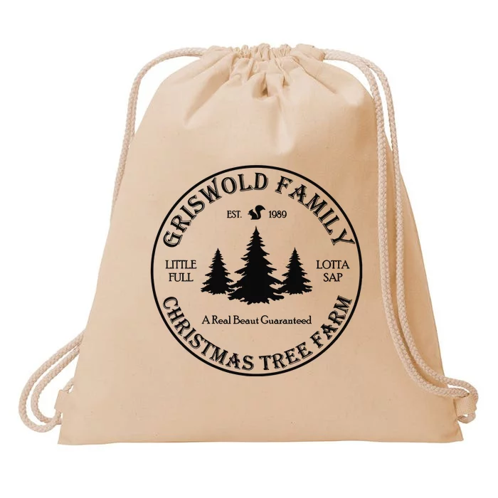 Christmas Tree Farm Griswold Drawstring Bag