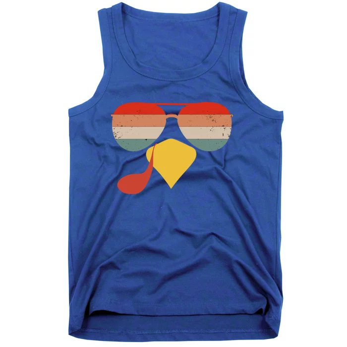 Cool Turkey Face Vintage Sunglasses Thanksgiving Fun Family Gift Tank Top