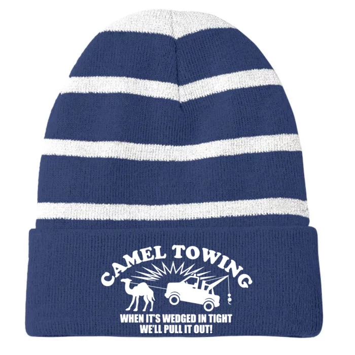 Camel Towing Funny Striped Beanie with Solid Band