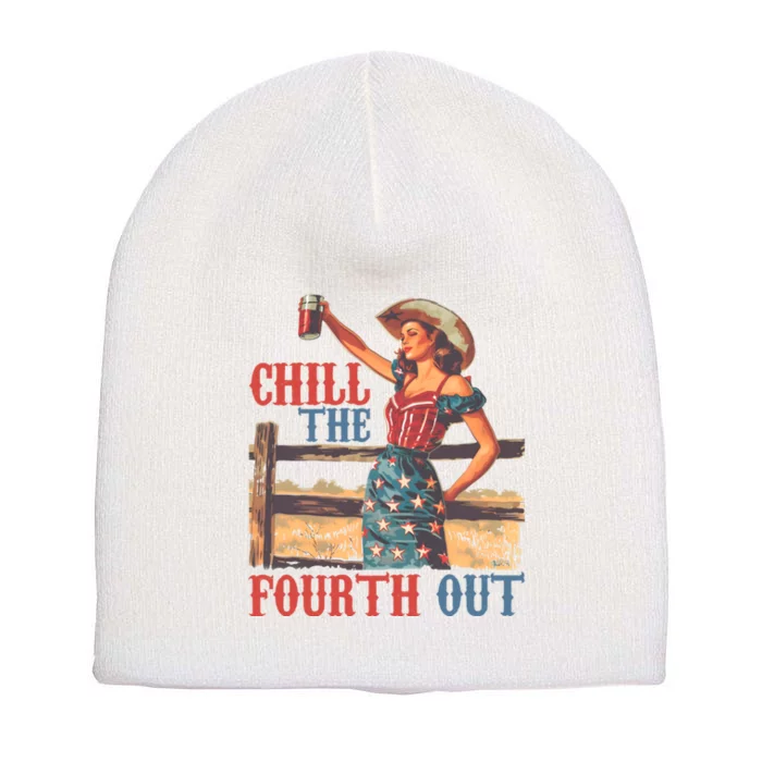 Chill The Fourth Out Patriotic Cowgirl Short Acrylic Beanie