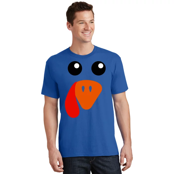 Cute Turkey Face Gift Pilgrim Thanksgiving Day Costume Gift T-Shirt