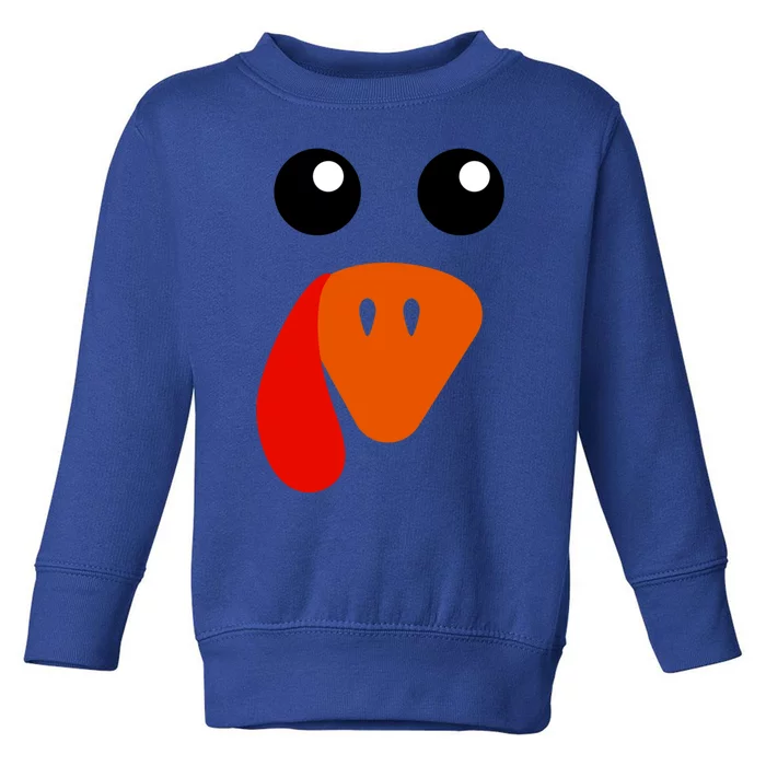 Cute Turkey Face Gift Pilgrim Thanksgiving Day Costume Gift Toddler Sweatshirt