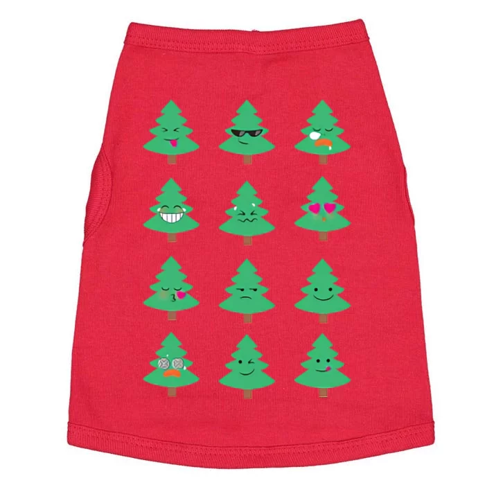 Christmas Tree Funny Emoji Emoticon Doggie Tank