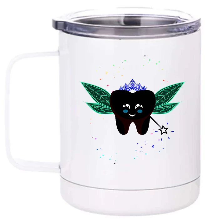 Cute Tooth Fairy Art Funny Dental Hygienist Fantasy Folk Gift Front & Back 12oz Stainless Steel Tumbler Cup