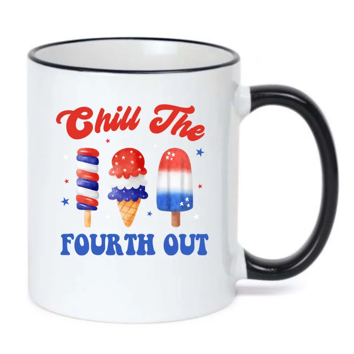 Chill The Fourth Out Funny 4th Of July Icecream Black Color Changing Mug