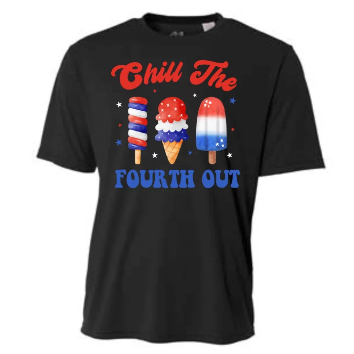 Chill The Fourth Out Funny 4th Of July Icecream Cooling Performance Crew T-Shirt