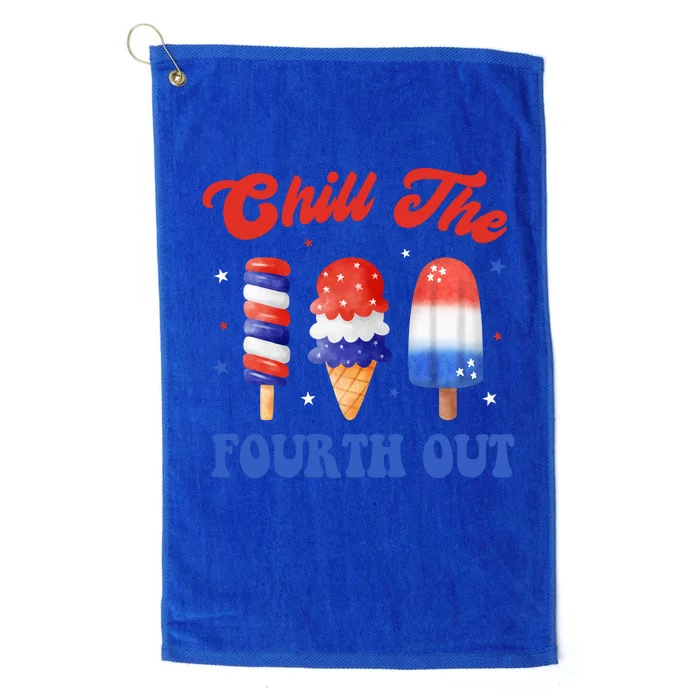 Chill The Fourth Out Funny 4th Of July Icecream Platinum Collection Golf Towel