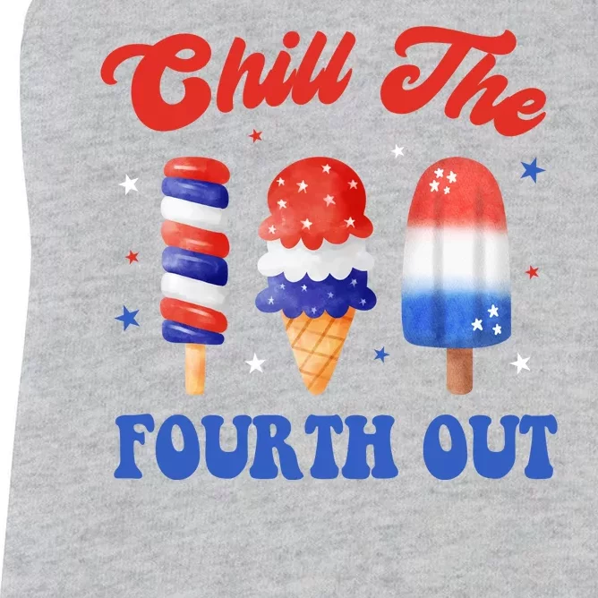 Chill The Fourth Out Funny 4th Of July Icecream Women's Racerback Tank