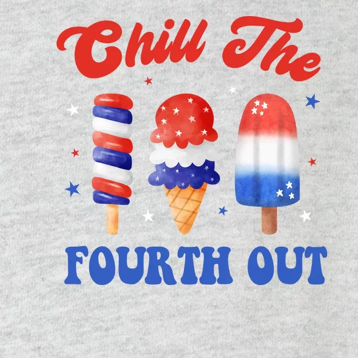 Chill The Fourth Out Funny 4th Of July Icecream Toddler Long Sleeve Shirt