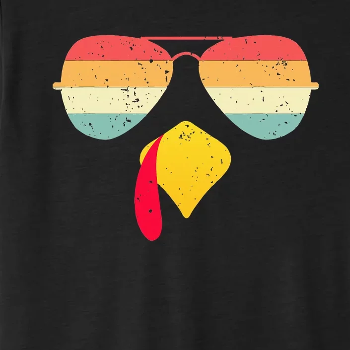 Cool Turkey Face With Sunglasses Funny Thanksgiving ChromaSoft Performance T-Shirt