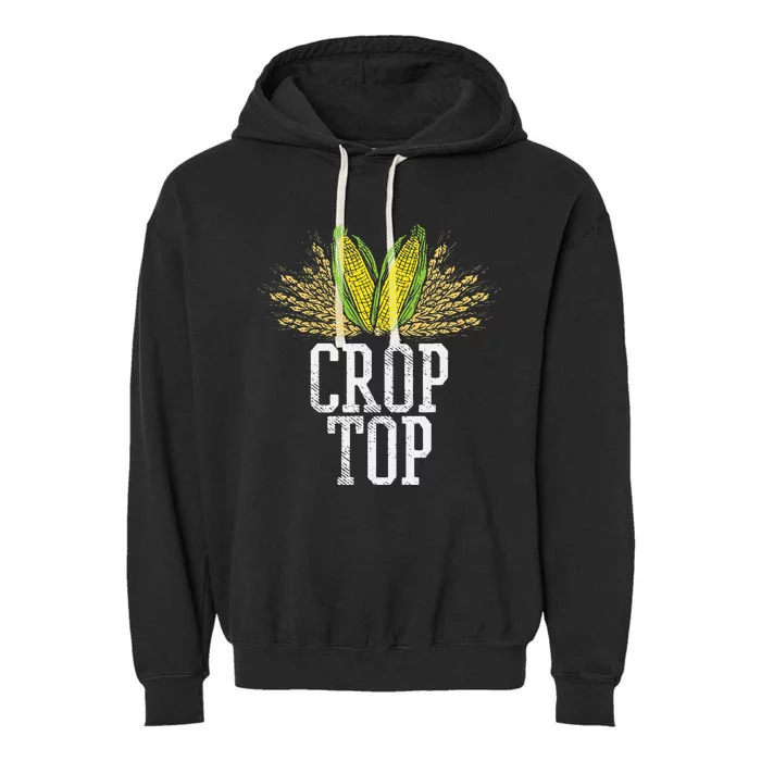 Crop Top Farm Pun Corn Farming Agriculture Funny Farmer Garment-Dyed Fleece Hoodie