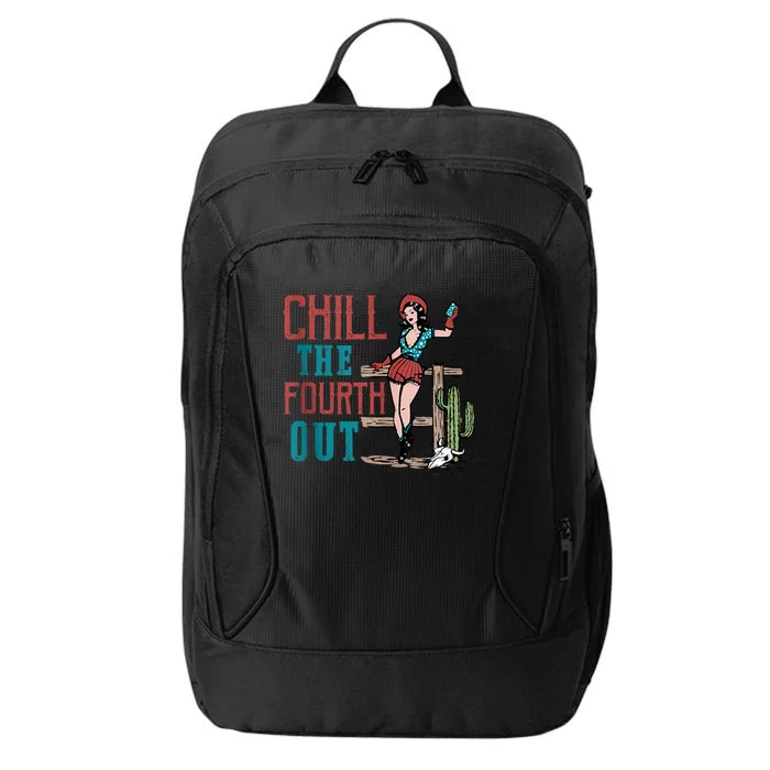 Chill The Fourth Out Retro Western Cowgirl Happy 4th Of July City Backpack