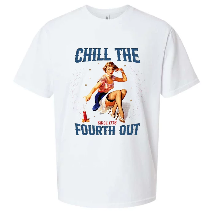 Chill The Fourth Out Retro 4th Of July Sueded Cloud Jersey T-Shirt