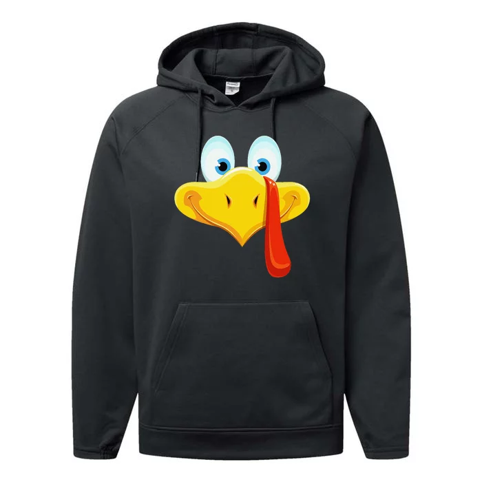 Cute Turkey Face Thanksgiving Performance Fleece Hoodie