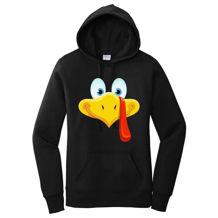 Cute Turkey Face Thanksgiving Women's Pullover Hoodie