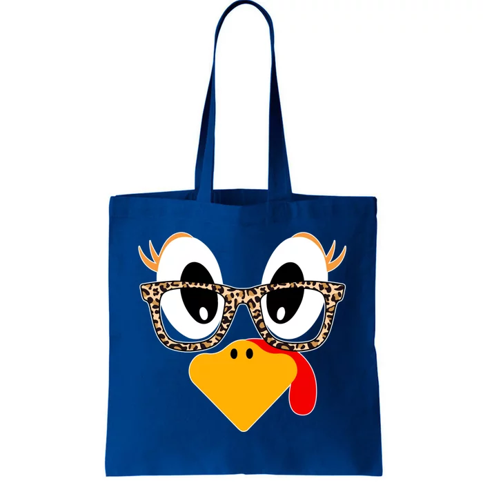 Cute Turkey Face Glasses Matching Thanksgiving Fall Gift Tote Bag