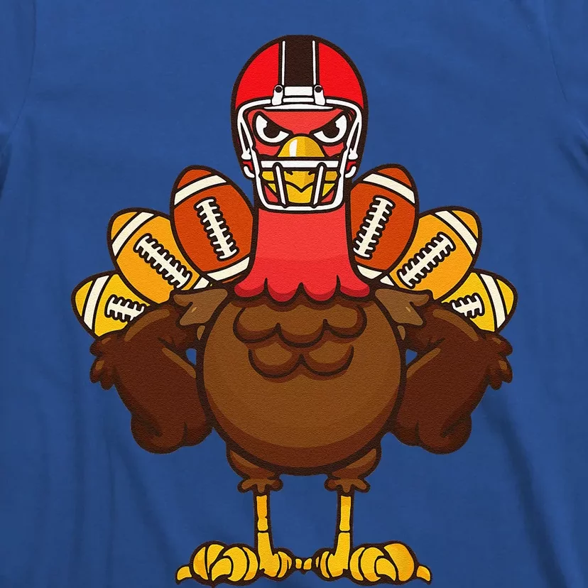 Cool Thanksgiving Football Gobble Player Turkey Gift T-Shirt