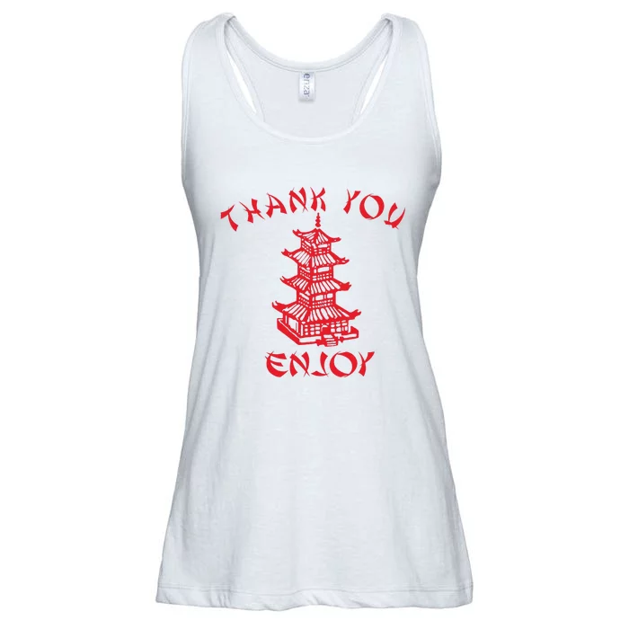 Chinese Takeaway Food Thank You Enjoy Ladies Essential Flowy Tank