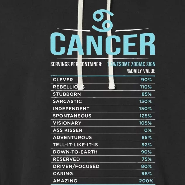 Cancer Traits Facts Horoscope Zodiac Astrological Sign Gift Garment-Dyed Fleece Hoodie