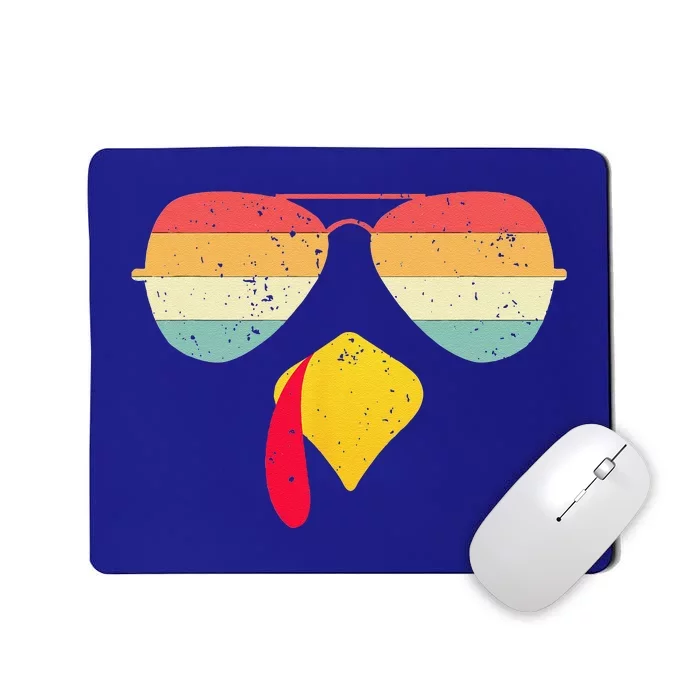 Cool Turkey Face With Sunglasses Funny Thanksgiving For Mousepad