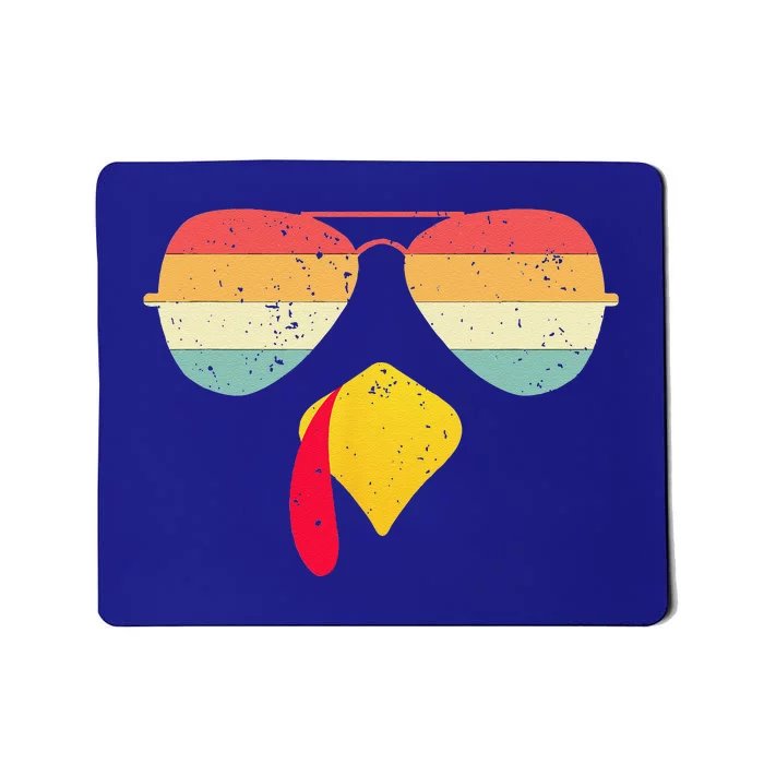 Cool Turkey Face With Sunglasses Funny Thanksgiving For Mousepad