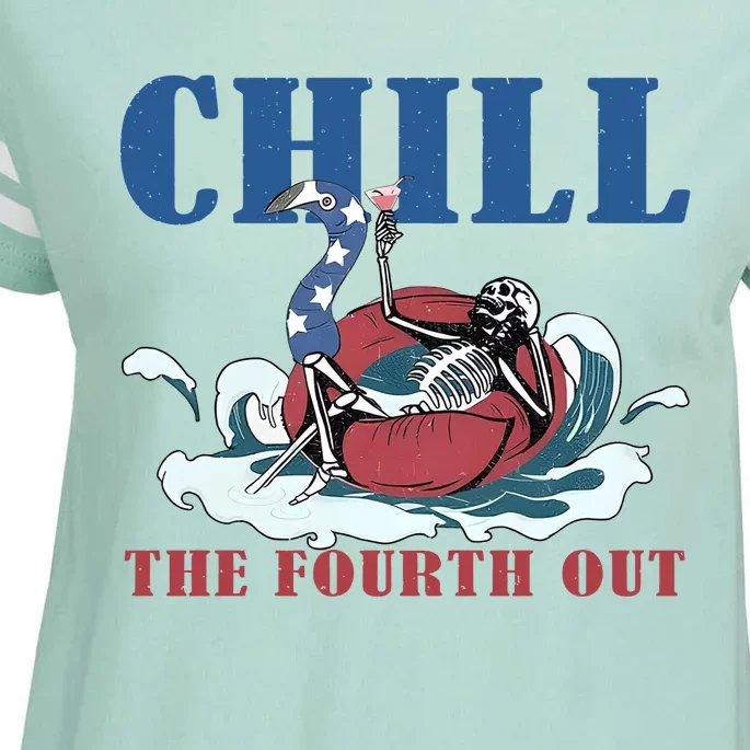 Chill The Fourth Out 4th Of July Enza Ladies Jersey Football T-Shirt