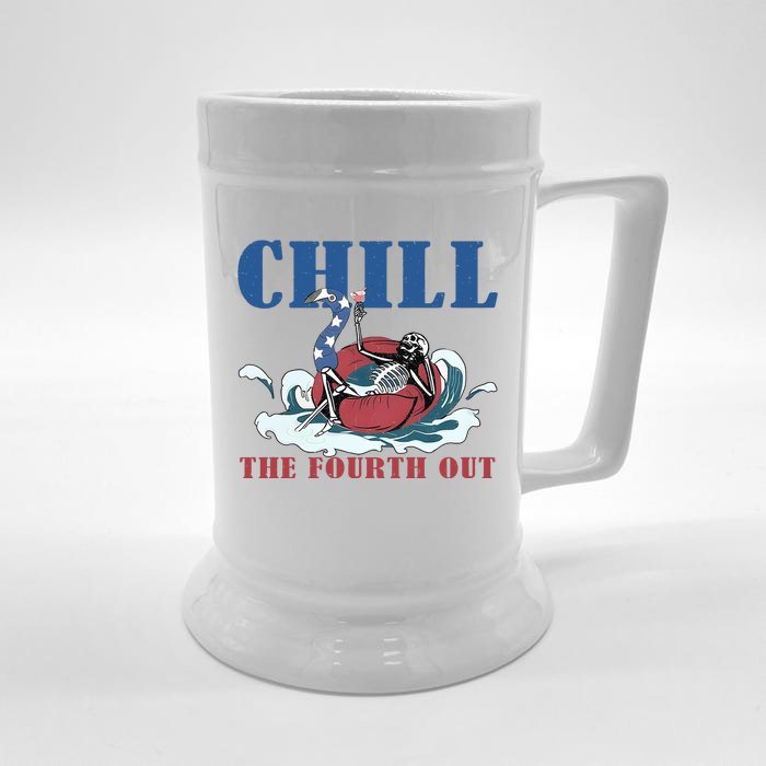 Chill The Fourth Out 4th Of July Front & Back Beer Stein