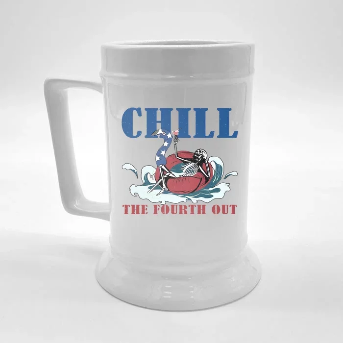 Chill The Fourth Out 4th Of July Front & Back Beer Stein