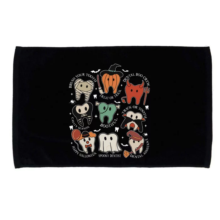 Cute Tooth Funny Halloween Dental Hygiene Spooky Dentist Microfiber Hand Towel