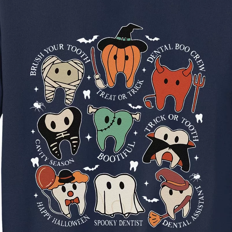 Cute Tooth Funny Halloween Dental Hygiene Spooky Dentist Tall Sweatshirt