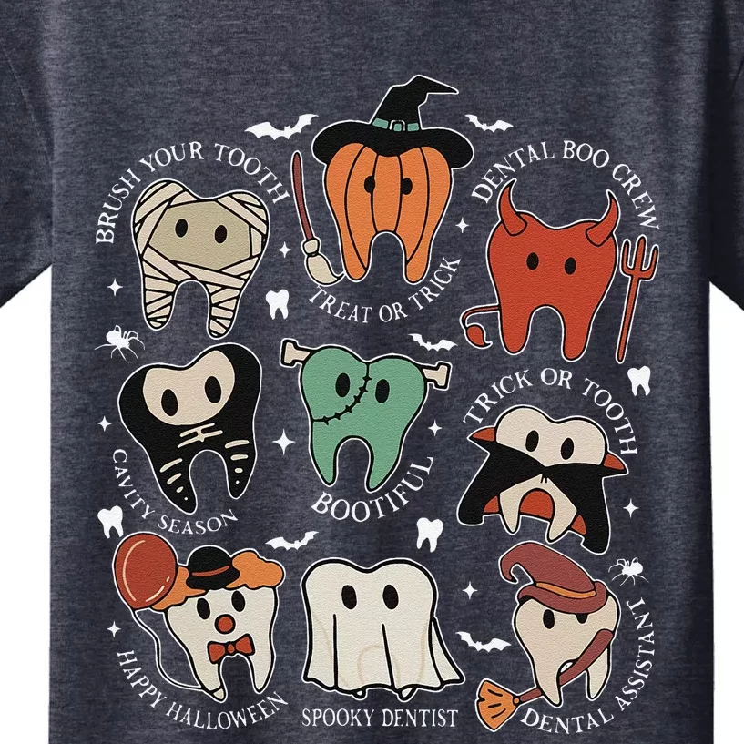 Cute Tooth Funny Halloween Dental Hygiene Spooky Dentist Kids T-Shirt