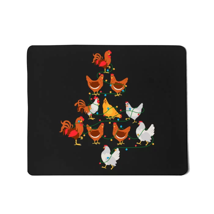 Christmas Tree Funny Chickens Christmas Light Mousepad