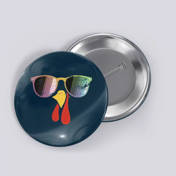 Cool Turkey Face Graphic Sunglasses Thanksgiving Button