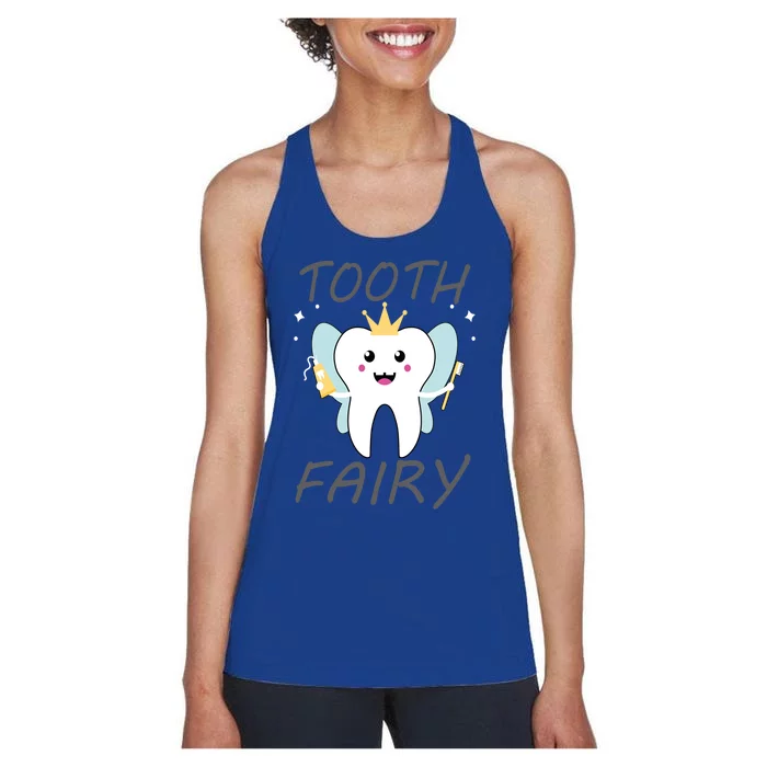 Cute Tooth Fairy Costume For Dental Dentist Hygienist Funny Great Gift Women's Racerback Tank