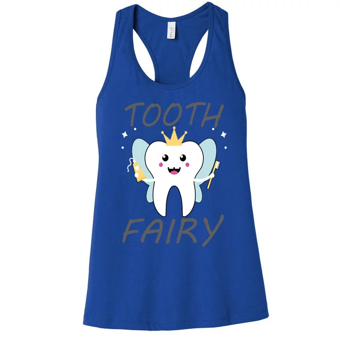 Cute Tooth Fairy Costume For Dental Dentist Hygienist Funny Great Gift Women's Racerback Tank